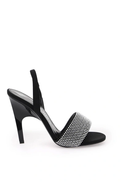 Shop Attico Rem Sandals In Black, Silver