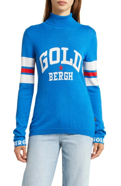 Shop Goldbergh Biscuit Turtleneck Sweater In Electric Blue
