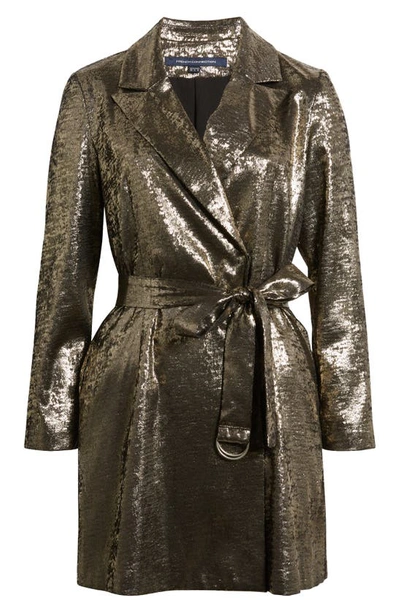Shop French Connection Alara Molten Metallic Long Sleeve Tuxedo Dress