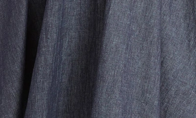 Shop Pari Passu Oli Tie Waist Long Sleeve Denim Midi Shirtdress In Indigo Wash