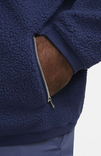 Shop Nike Club Fleece Oversize Crewneck Sweatshirt In Midnight Navy/ Black