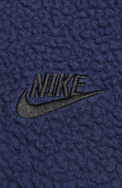 Shop Nike Club Fleece Oversize Crewneck Sweatshirt In Midnight Navy/ Black