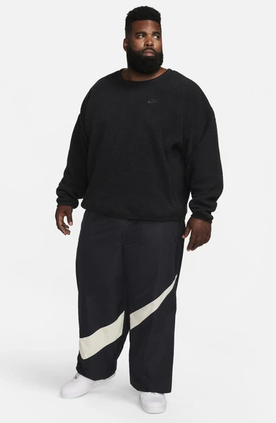Shop Nike Club Fleece Oversize Crewneck Sweatshirt In Black/ Black
