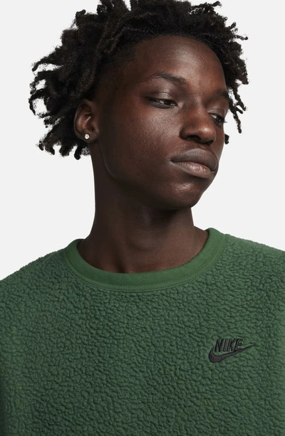 Shop Nike Club Fleece Oversize Crewneck Sweatshirt In Fir/ Black