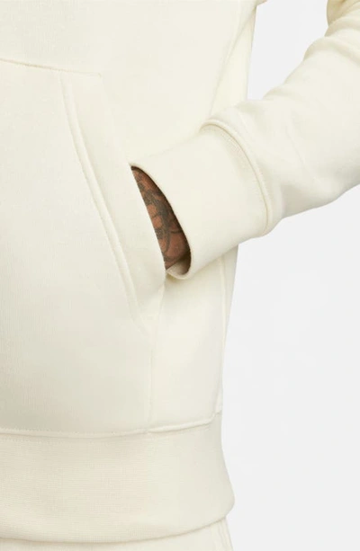 Shop Nike Club Cotton Blend Fleece Hoodie In Coconut Milk/ Coconut Milk