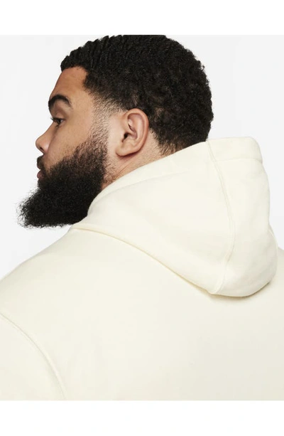 Shop Nike Club Cotton Blend Fleece Hoodie In Coconut Milk/ Coconut Milk