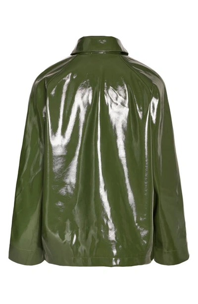 Shop Noisy May Sky Faux Leather Jacket In Kombu Green