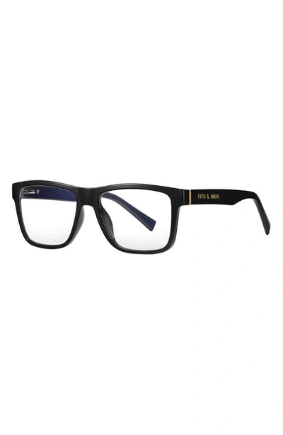 Fifth & Ninth Parker 57mm Square Blue Light Blocking Glasses In Black