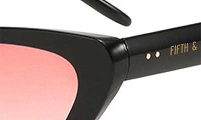 Fifth & Ninth Freya 53mm Gradient Polarized Cat Eye Sunglasses In Black/ Rose