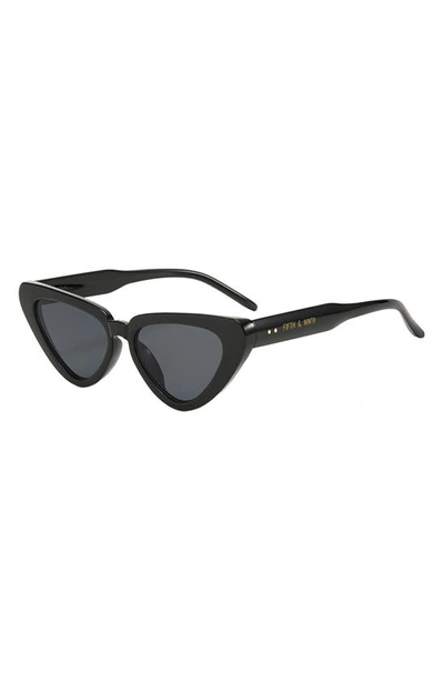 Fifth & Ninth Freya 53mm Gradient Polarized Cat Eye Sunglasses In Black