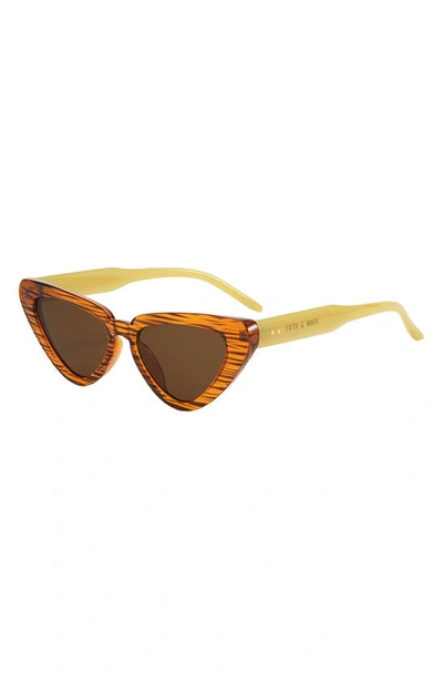 Fifth & Ninth Freya 53mm Gradient Polarized Cat Eye Sunglasses In Torte/ Lime