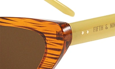 Fifth & Ninth Freya 53mm Gradient Polarized Cat Eye Sunglasses In Torte/ Lime