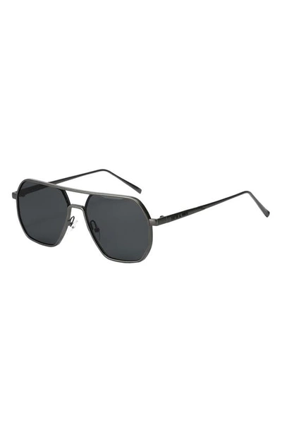 Shop Fifth & Ninth Nola 58mm Polarized Aviator Sunglasses In Black/ Black