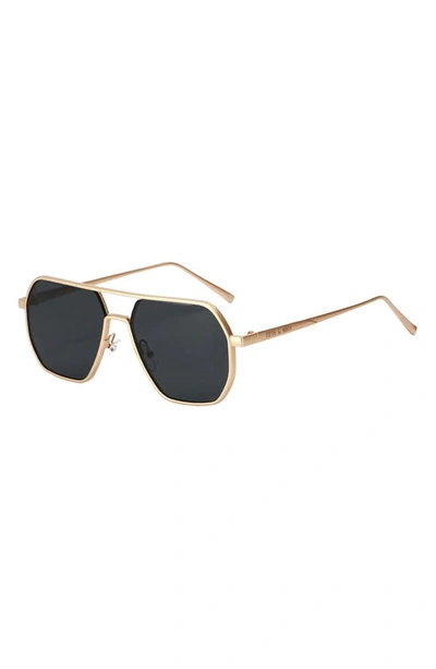 Shop Fifth & Ninth Nola 58mm Polarized Aviator Sunglasses In Black/ Gold