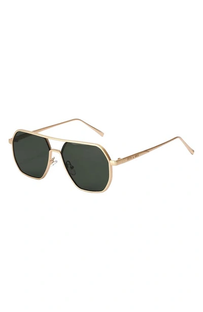 Shop Fifth & Ninth Nola 58mm Polarized Aviator Sunglasses In Green/ Gold