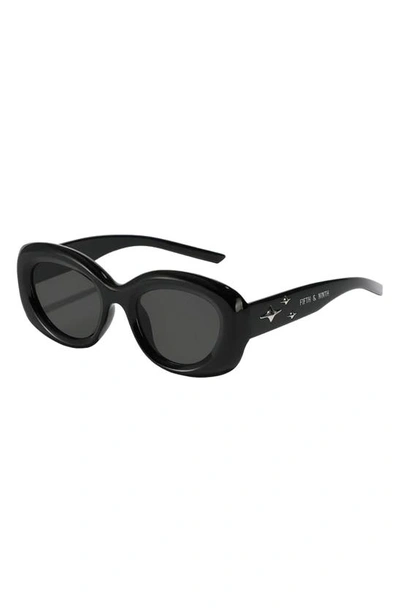 Fifth & Ninth Bianca 54mm Polarized Round Sunglasses In Black