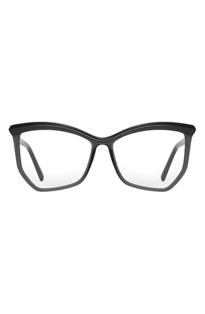 Shop Fifth & Ninth Maggie 54mm Cat Eye Blue Light Blocking Glasses In Black