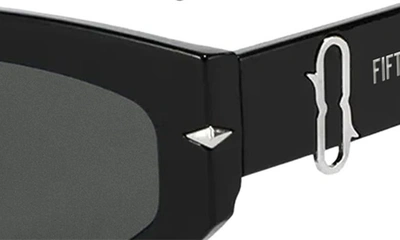 Shop Fifth & Ninth Alexa 58mm Oval Polarized Sunglasses In Black