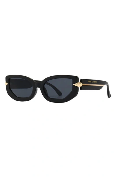 Fifth & Ninth Elle 58mm Polarized Geometric Sunglasses In Black
