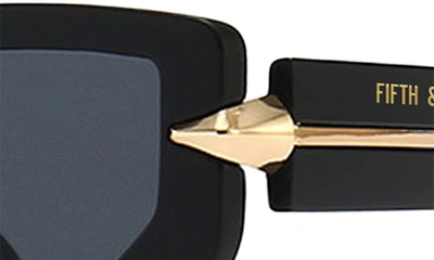 Fifth & Ninth Elle 58mm Polarized Geometric Sunglasses In Black