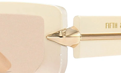 Fifth & Ninth Elle 58mm Polarized Geometric Sunglasses In Cream