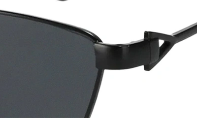 Shop Fifth & Ninth Cleo 60mm Polarized Geometric Sunglasses In Black/ Black