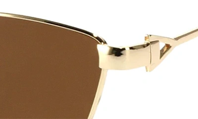 Shop Fifth & Ninth Cleo 60mm Polarized Geometric Sunglasses In Brown/ Gold