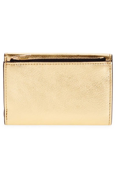 Shop Mulberry Darley Folded Leather Wallet In Soft Gold Foil