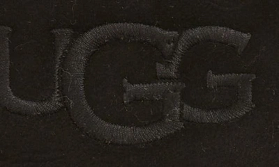 Shop Ugg Logo Embroidered Suede & Genuine Shearling Gloves In Black