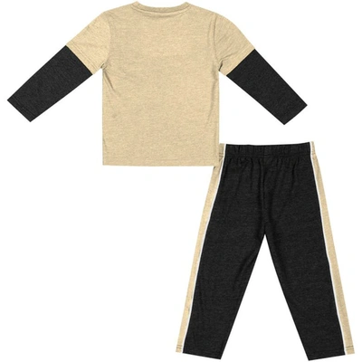 Shop Colosseum Toddler  Gold/black Purdue Boilermakers Long Sleeve T-shirt & Pants Set