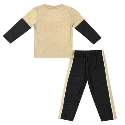 Shop Colosseum Toddler  Gold/black Army Black Knights Long Sleeve T-shirt & Pants Set