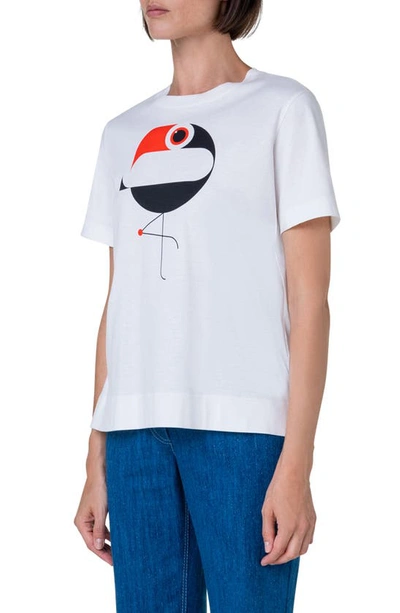 Shop Akris Punto Flamingo Dot Cotton Graphic T-shirt In Cream