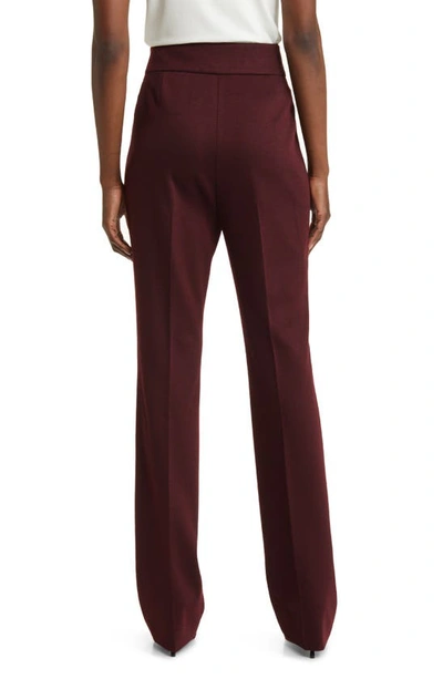 Hugo Boss Slim-fit Trousers In Woven Fabric With Monogram Buttons In Maroon Twill Fantasy