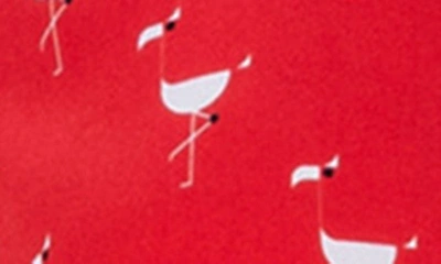 Shop Akris Punto Flamingo Print Silk Crêpe De Chine Shirt In Red-cream