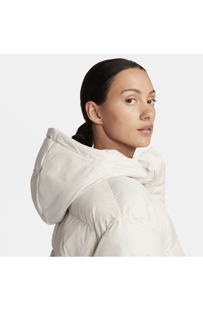 Shop Nike Sportswear Water Repellent Down Coat In Light Orewood Brown/ White