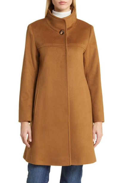 Shop Fleurette Drew Stand Collar Cashmere Coat In Vicuna