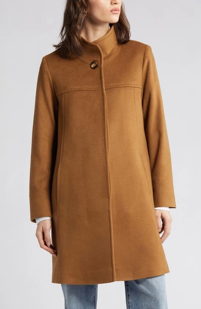 Shop Fleurette Drew Stand Collar Cashmere Coat In Vicuna