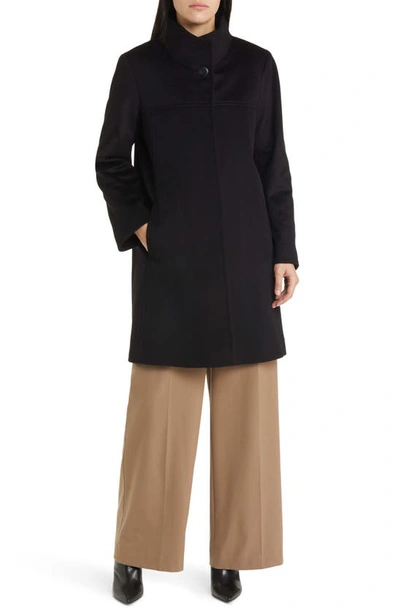 Shop Fleurette Drew Stand Collar Cashmere Coat In Black