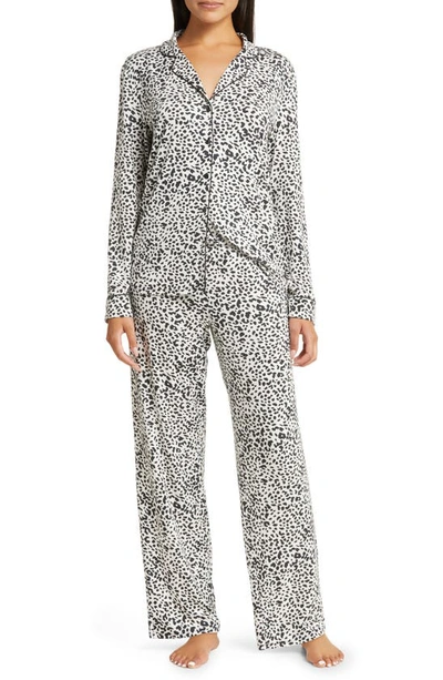 Shop Nordstrom Moonlight Eco Knit Pajamas In Black Leopard