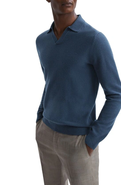 Shop Reiss Swifts Johnny Collar Wool Sweater In Petrol Blue