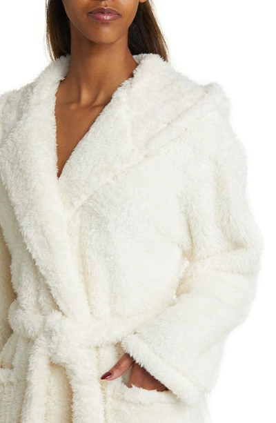 Shop Bp. Plush Hooded Robe In Ivory Egret
