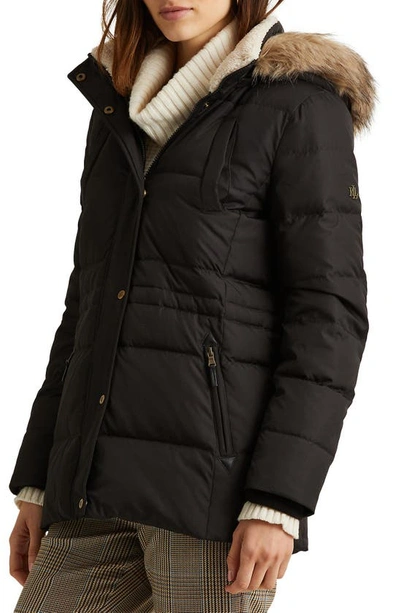 Women's Faux-Fur-Trim Hooded Puffer Coat