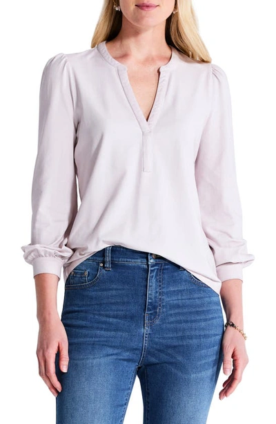 Shop Nzt By Nic+zoe Perfect Knit Henley Top In Light Rose Gold