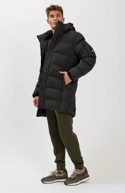Shop Point Zero Levi Water-resistant Packable Hooded Puffer Coat In Black