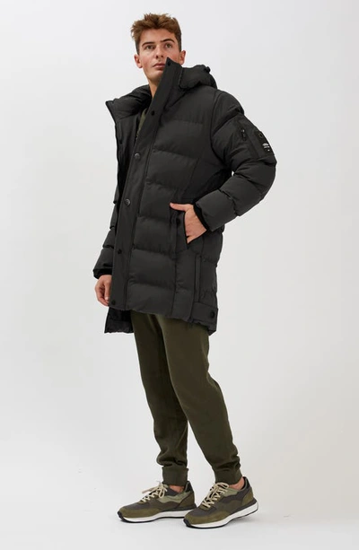 Point Zero Levi Water-resistant Packable Hooded Puffer Coat In Black