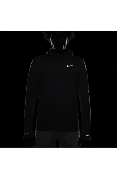 Shop Nike Dri-fit Element Uv Running Hoodie In Smoke Grey/ Fog/ Heather