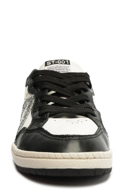 Shop Schutz St 001 Sneaker In White/ Black/ Prata/ Platina