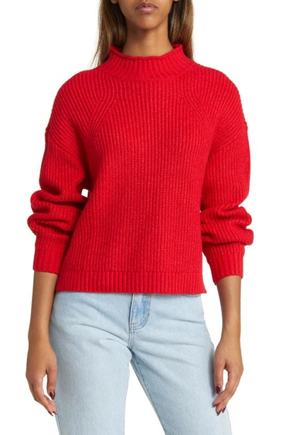 Shop Bp. Mock Neck Sweater In Red Salsa