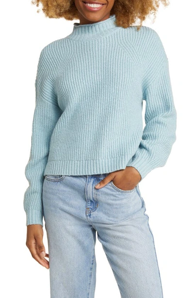 Shop Bp. Mock Neck Sweater In Blue Sterling
