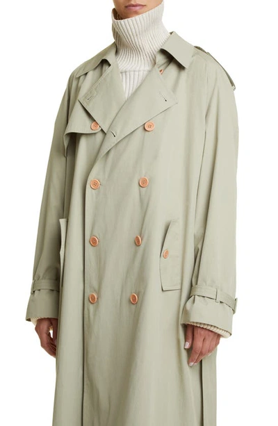 Shop The Row June Cotton Trench Coat In Sage